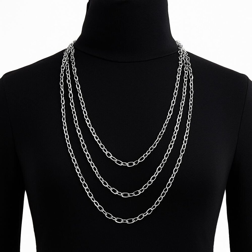 PROCHAIN Brand 100" Extra Long Sterling Silver 925 Link Chain Necklace